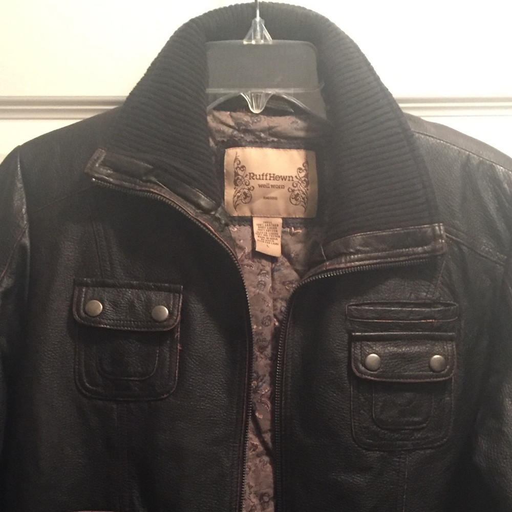 Ruff Hewn bomber leather jacket